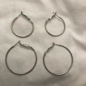 Two size hoop earrings